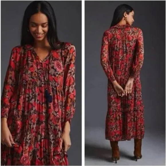 Anthropologie Dresses & Skirts - Anthropologie Marais Printed Chiffon Maxi Dress